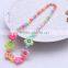 2016 Handmade Candy Color Children Flower Necklace Lovely Beads Baby Kids Necklace Bracelet Jewelry Set