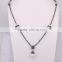 Natural Gem Pearl Necklace, with 3mm Hematite Beads Necklace, Drop Pearl Pendant Charm, Druzy Fashion Gemstone Necklace