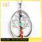 Fashion stainless steel tree shape seven chakras yoga jewelry crystal yoga pendant