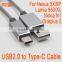 Black USB 2.0 to USB Type C data Cable for LE 1s MOBILE