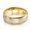 Gold Plated Men's Tungsten Carbide Ring, Tungsten Basic Rings Collection TUR10155, New Deisgn Inlay Meterolite Rings