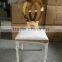 latest banquet rose gold stainless steel dining chair with dinner
