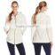 Women European Style Coats 100% Polyester Texture Fleece Long Sleeve Tops Snow Zipper Hooded Winter Jacket For Women