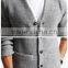 Custom 100% cotton long thick knitted sweater men cardigan sweater