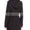 Customized Lady Apparel Asymmetric Front Zip Convertible Collar Belted Trench Coat(DQM017C)