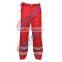 Red Cotton Fire Resistant Pants With Pockets in Man Legs