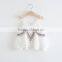 2017 kids summer clothing girls cotton double layer shirt with paghetti strap