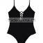 ladies fashion black one-piece swimwear