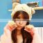 Funny animal shaped women's hat cat ear knitted hat