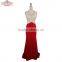 Red Halter Beading Formal Evening Dress