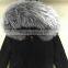 Myfur Navy Color Cotton Parka with Real Fox Fur Hooded Detachable Lining