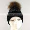 Myfur New Fashion Printing Beanie Winter Hat Type and Knitted Pompom Beanies