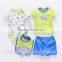 OEM factory or stocked designs 4pcs/set 100% cottonbaby romper set matching with baby bibs and socks