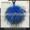 Hot New Year Products Fur Pom Poms Keyring Wholesale Home Decoration Genuine 19cm Raccoon Fur Ball Key Chain