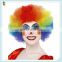 Sports Fan Crazy Party Cheap Rainbow Colors Curly Afro Wigs HPC-0089