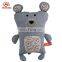 Plush lovable grey fabrics bear soft stuffed toy