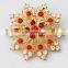 high quality cheap wholesale crystal stone custom flower brooch pin