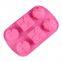 Free Sample Food Grade Heat resistant Nontoxic Silicone Cake Mold Baking Mousse Pudding Mold Tool 6holes