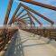 Antique Rusty Red Corten Steel Cross Line Bridge For Garden Decor
