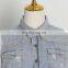 patchwork mesh short sleeve denim jacket 2020