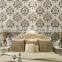 European Damascus deep embossed flower living room bedroom TV background green PVC -3d wall paper designer wallpaper