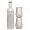 Christmas gift double wall stainless steel vacuum insulated 750ml red wine bottle set 12oz wine tumbler set box