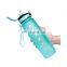 Real popular custom logo bpa free gym fitness sports portable outdoor cute drinking water bottle spray plastic