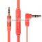 NEW flat wire 3.5mm electrical audio cable with volume control