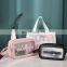 Custom Logo Travel Transparent Vinyl Waterproof Beach Zipper Cosmetic Bag Pouch TSA Clear TPU PVC Toiletry Bag With Handle