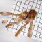 100% Natural Wood Short Handle Round Spoons Flatware for Soup Cooking Mixing Stirrer Wooden Kitchen Tools Utensils
