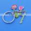 Promotional tourist custom glass cup/heart and lip pendant keyrings