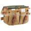 Wholesale meduim size khaki canvase shoulder camera bag with leather trim