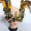 Gold Feather Mask Big Side Cock Feather Mask And Carnival Mask For Cheap Wedding Decorations