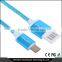 High Quality Super Fast Charging Noodle Flat 1.5 M Dual Usb Cable Micro Usb Data Cable for Samsung