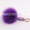 Fashion new custom Fox poms keychain ,Charms pendant for bag accesoory