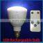 2014 remote control led rechargeable bulb light plastic housing energy saving good performance high quality 3w,rechargeable led