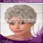 14 inch SHORT STRAIGHT LACE FRONT WIG SYNTHETIC HAIR BLACK AND LIGHT GRAY COLOR