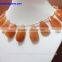 Orange Aventurine Faceted Long Pear Shape Gemstones
