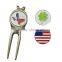 custom divot tool with golf ball marker