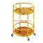 Collecting hotel service liquor trolley stainless steel cart with 4 wheels