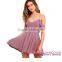Hot Sale Wholesale Sweet Sexy Purple Backless Women Wear Casual Dresses