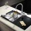 Glass Stainless Steel Kitchen Sink With Drainer