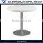 Top quality newest design funky style round white high gloss dining table