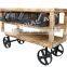 INDIAN MANGO WOOD KITCHEN TROLLY WITH IRON DRAWER