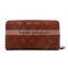 Leisure style diamond lattice stitching design PU leather metal zipper women wallet with lock