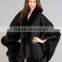 New Fashion Cape Brand Cashmere Shawl Hand Made Wholesale Cashmere And Fox Fur Trim Cape