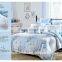 Lake Blue Color Tencel quilt cover set queen size 4 pcs bedding sheet