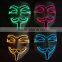 Hot Selling Party EL light Mask / EL WIRE V for Vendetta Mask