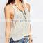 ladies fashionable tank tops in bulk low armhole scoop neck crochet women tank top