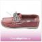 European trendy pure leather women boat shoes